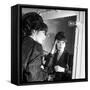 Juliette Greco Preparing to Go on Stage-Marcel Begoin-Framed Stretched Canvas