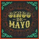 Cinco De Mayo - Mexican Holiday Vintage Vector Poster - Grunge Effects Can Be Easily Removed-Julio Aldana-Framed Art Print