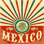 Mexico Vintage Patriotic Poster - Card Vector Design, Mexican Holiday Decoration-Julio Aldana-Art Print