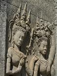 Detail of Carvings, Angkor Wat Archaeological Park, Siem Reap, Cambodia, Indochina, Southeast Asia-Julio Etchart-Framed Photographic Print