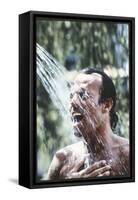 Julio Iglesias Having a Shower-Angelo Cozzi-Framed Stretched Canvas