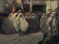 Tunisian Street Scene-Julius C. Rolshoven-Stretched Canvas