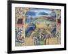 Julius Caesar (100-44 BC) Receiving the Germanic Ambassador, C.1450 (Vellum)-Jean Fouquet-Framed Giclee Print