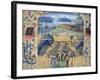 Julius Caesar (100-44 BC) Receiving the Germanic Ambassador, C.1450 (Vellum)-Jean Fouquet-Framed Giclee Print