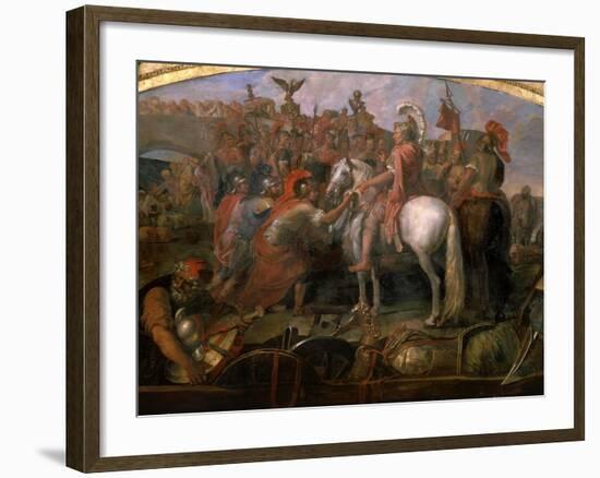 Julius Caesar, 100-44 BC Roman general, Sending Roman Colony to Carthage-Claude Audran the Younger-Framed Giclee Print