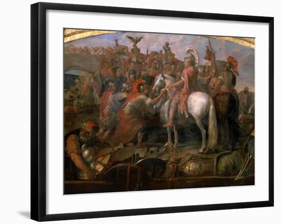 Julius Caesar, 100-44 BC Roman general, Sending Roman Colony to Carthage-Claude Audran the Younger-Framed Giclee Print