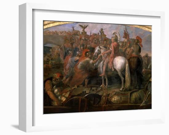 Julius Caesar, 100-44 BC Roman general, Sending Roman Colony to Carthage-Claude Audran the Younger-Framed Giclee Print