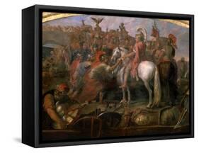 Julius Caesar, 100-44 BC Roman general, Sending Roman Colony to Carthage-Claude Audran the Younger-Framed Stretched Canvas