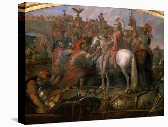 Julius Caesar, 100-44 BC Roman general, Sending Roman Colony to Carthage-Claude Audran the Younger-Stretched Canvas