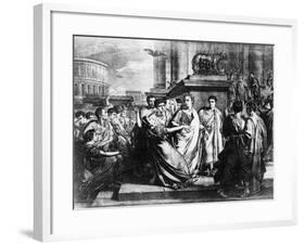 Julius Caesar and Wife in Crowd-null-Framed Giclee Print