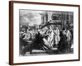 Julius Caesar and Wife in Crowd-null-Framed Giclee Print