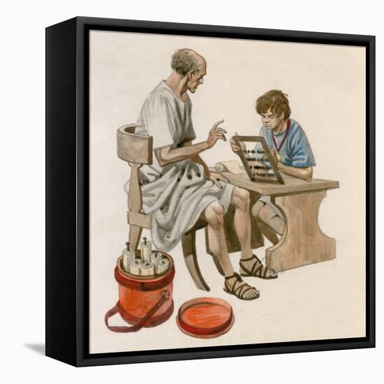 Julius Caesar as a Boy, Learning to Count Using an Abacus-Peter Jackson-Framed Stretched Canvas