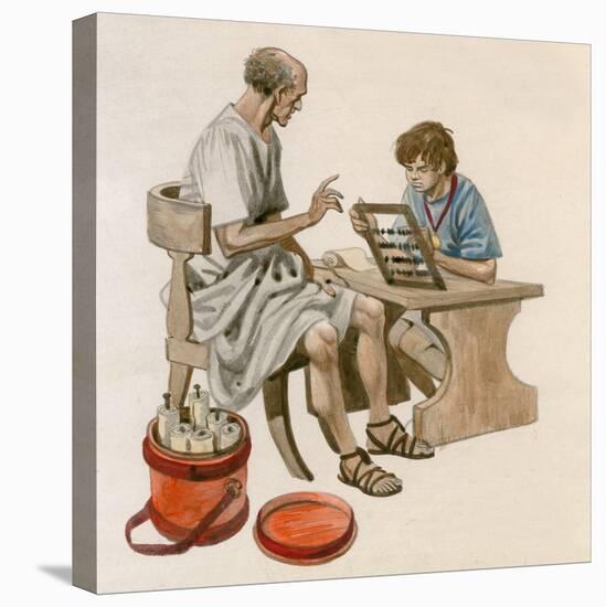 Julius Caesar as a Boy, Learning to Count Using an Abacus-Peter Jackson-Stretched Canvas
