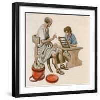 Julius Caesar as a Boy, Learning to Count Using an Abacus-Peter Jackson-Framed Premium Giclee Print