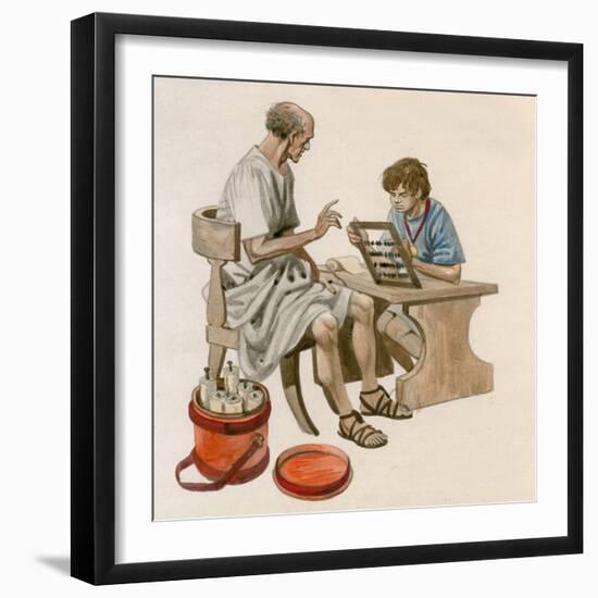 Julius Caesar as a Boy, Learning to Count Using an Abacus-Peter Jackson-Framed Giclee Print