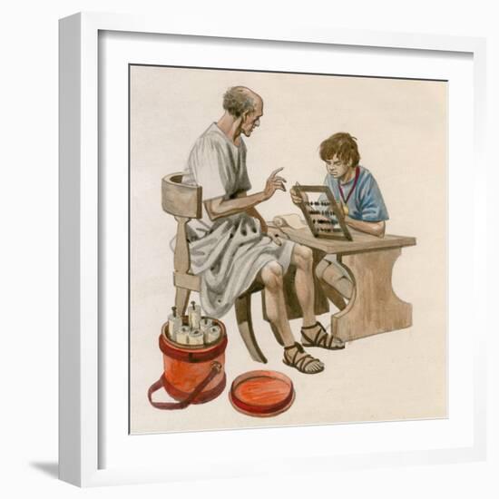 Julius Caesar as a Boy, Learning to Count Using an Abacus-Peter Jackson-Framed Giclee Print