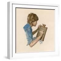 Julius Caesar, as a Boy, Learning to Write Using a Wax Tablet-Peter Jackson-Framed Giclee Print