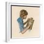 Julius Caesar, as a Boy, Learning to Write Using a Wax Tablet-Peter Jackson-Framed Giclee Print