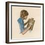 Julius Caesar, as a Boy, Learning to Write Using a Wax Tablet-Peter Jackson-Framed Premium Giclee Print