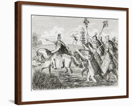 Julius Caesar Crossing Rubicon-null-Framed Giclee Print