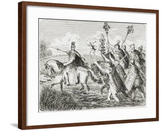 Julius Caesar Crossing Rubicon--Framed Giclee Print