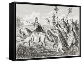 Julius Caesar Crossing Rubicon-null-Framed Stretched Canvas