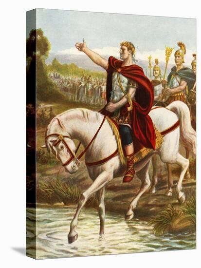 Julius Caesar Crossing the Rubicon-Tancredi Scarpelli-Stretched Canvas