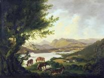 View of Masham and the River Ure at Masham, 1816-Julius Caesar Ibbetson-Framed Stretched Canvas