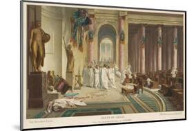 Julius Caesar is Assassinated in the Senate by Brutus and His Companions-Gerome-Mounted Photographic Print