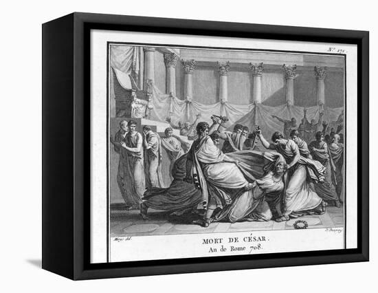 Julius Caesar is Assassinated in the Senate by Brutus and His Companions-Augustyn Mirys-Framed Stretched Canvas