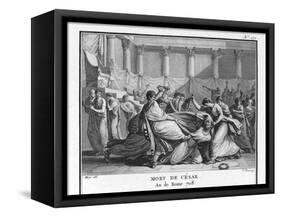 Julius Caesar is Assassinated in the Senate by Brutus and His Companions-Augustyn Mirys-Framed Stretched Canvas