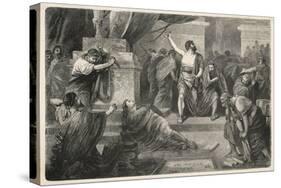 Julius Caesar is Assassinated in the Senate by Brutus and His Companions-Hermann Vogel-Stretched Canvas