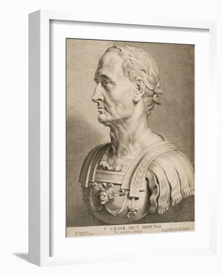 Julius Caesar, Perpetual Dictator, from Twelve Famous Greek and Roman Men, C.1633-Boetius Adams Bolswert-Framed Giclee Print