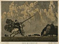 Don Quixote on Horseback with His Lance-Julius Diez-Framed Art Print