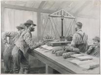 Weighing Gold at the Bank in Klondike Canada-Julius M. Price-Mounted Art Print