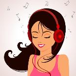 Girl Music-Julka-Mounted Art Print