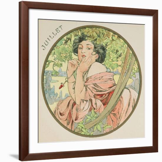 July, 1899 (Detail)-Alphonse Mucha-Framed Giclee Print