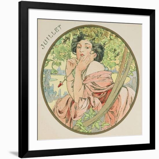 July, 1899 (Detail)-Alphonse Mucha-Framed Giclee Print