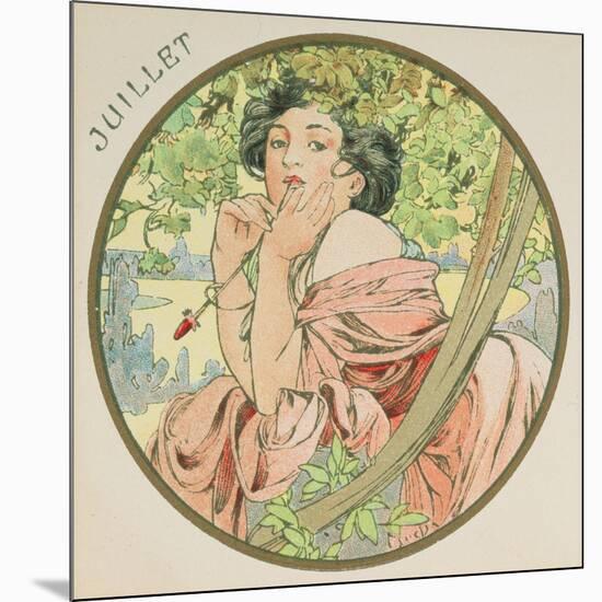 July, 1899 (Detail)-Alphonse Mucha-Mounted Giclee Print