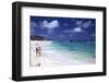 July 1973: Couple Walking on the Beach, Bermuda-Alfred Eisenstaedt-Framed Photographic Print