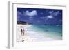 July 1973: Couple Walking on the Beach, Bermuda-Alfred Eisenstaedt-Framed Photographic Print