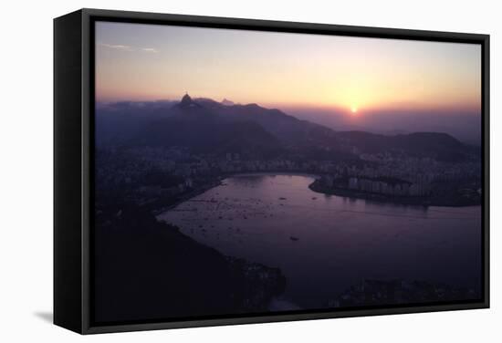 July 1973: Sunset Panoramic View of Rio De Janeiro, Brazil-Alfred Eisenstaedt-Framed Stretched Canvas
