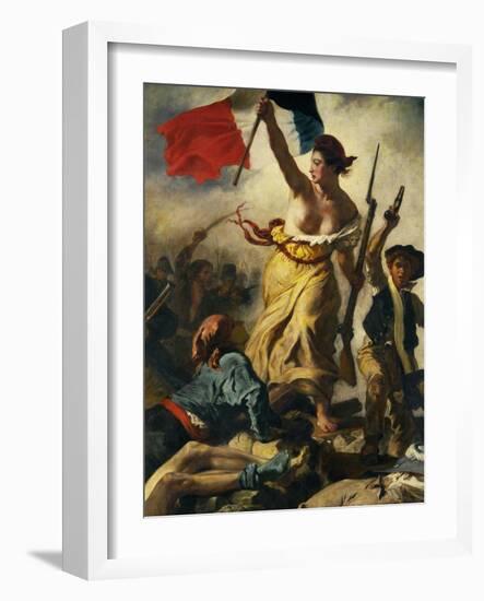 July 28th 1830, Liberty Guiding the People, Detail-Eugene Delacroix-Framed Giclee Print