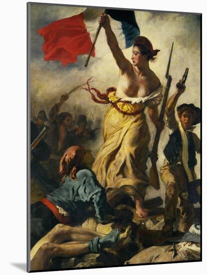 July 28th 1830, Liberty Guiding the People, Detail-Eugene Delacroix-Mounted Giclee Print