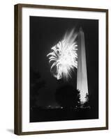 July 4, 1947: View of a Fireworks Display Behind the Washington Monument, Washington DC-William Sumits-Framed Photographic Print