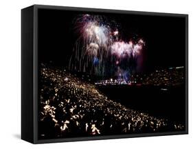 July 4, 1959: Fireworks Display at the Los Angeles Coliseum, California-Ralph Crane-Framed Stretched Canvas