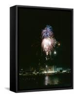 July 4, 1959: View of a Fireworks Display Above the Detroit River, Detroit, Michigan-Stan Wayman-Framed Stretched Canvas