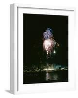 July 4, 1959: View of a Fireworks Display Above the Detroit River, Detroit, Michigan-Stan Wayman-Framed Photographic Print