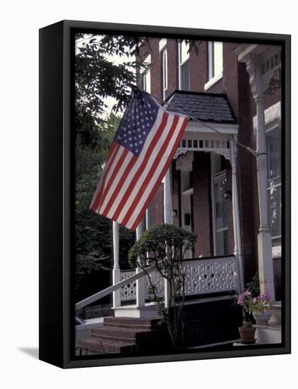 July 4th Flag, Historic Norfolk, Virginia-Dave Bartruff-Framed Stretched Canvas