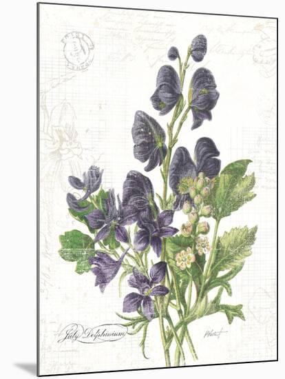 July Delphinium on White-Katie Pertiet-Mounted Art Print